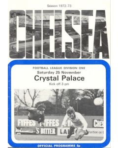 Chelsea v Crystal Palace official programme 25/11/1972