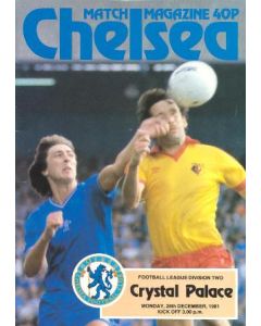 Chelsea v Crystal Palace official programme 28/12/1981