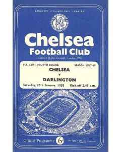 Chelsea v Darlington official programme 25/01/1958