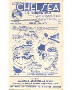 Chelsea v Derby County official programme 05/04/1947