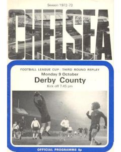 Chelsea v Derby County official programme 09/10/1972