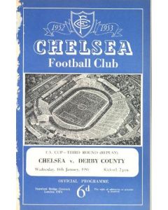 Chelsea v Derby County official programme 14/01/1953