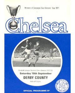 Chelsea v Derby County official programme 18/09/1971 Football League