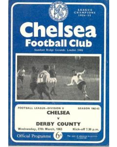 Chelsea v Derby County official programme 27/03/1963 League
