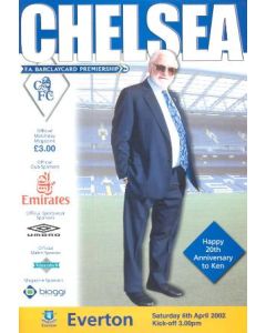 Chelsea v Everton official programme 06/04/2002 Premier League