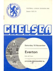 Chelsea v Everton official programme 10/11/1973 Football League