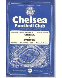 Chelsea v Everton official programme 11/01/1958