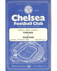 Chelsea v Everton official programme 14/04/1956