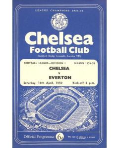 Chelsea v Everton official programme 18/04/1959