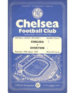 Chelsea v Everton official programme 20/04/1957