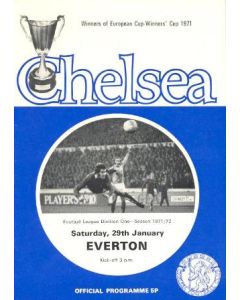 Chelsea v Everton official programme 29/01/1972 Football League