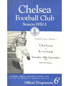 Chelsea v Everton official programme 30/09/1950