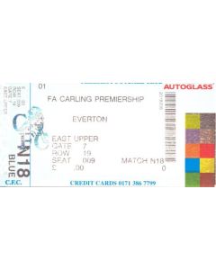 Chelsea v Everton ticket of an unknown season Premier League