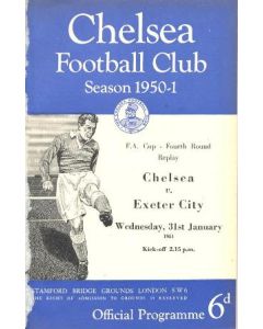 Chelsea v Exeter City official programme 31/01/1951