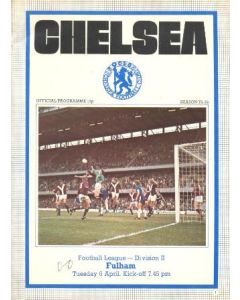 Chelsea v Fulham official programme 06/04/1976