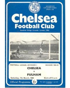 Chelsea v Fulham official programme 07/03/1964