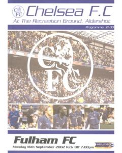 Chelsea v Fulham official programme 16/09/2002 Premier League, at Aldershot
