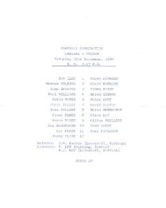 Chelsea v Fulham official programme 29/11/1980 Reserves