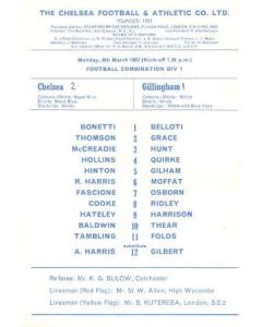 Chelsea v Gillingham official programme 06/03/1967