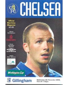 Chelsea v Gillingham official programme 06/11/2002