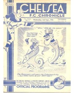 Chelsea v Grimsby Town official programme 02/09/1936