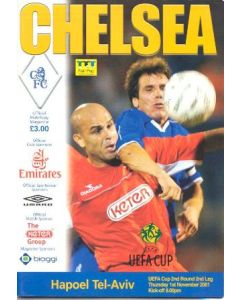 Chelsea V Hapoel Tel Aviv Official Programme 01/11/2001 UEFA Cup