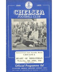 Chelsea v Heart of Midlothian official programme 26/04/1950