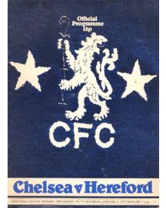 Chelsea v Hereford official programme 01/01/1977