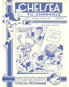 Chelsea v Huddersfield Town official programme 27/03/1937