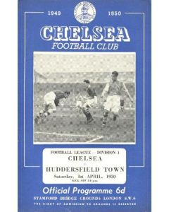 Chelsea v Huddersfield Town official programme 01/04/1950