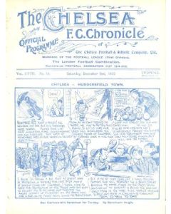Chelsea v Huddersfield Town official programme 02/12/1922