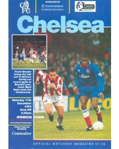 Chelsea v Ipswich Town official programme 11/12/1993