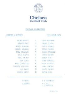 Chelsea v Ipswich Town Official Programme 19/04/1982 Reserves