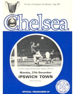 Chelsea v Ipswich Town official programme 27/12/1971 Football League