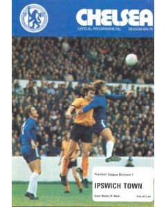 Chelsea v Ipswich Town official programme 31/03/1975
