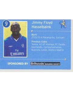 Chelsea Jimmy Floyd Hasselbaink card of 2000-2001