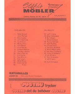 Chelsea v Kalmar official programme 1989-90