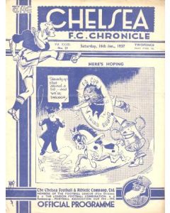 Chelsea v Leeds United official programme 16/01/1937