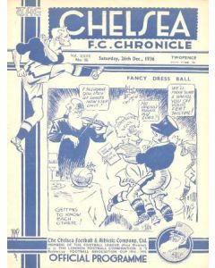 Chelsea v Leeds United official programme 26/12/1936