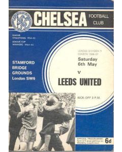 Chelsea v Leeds United official programme 06/05/1967
