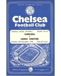 Chelsea v Leeds United official programme 08/11/1958