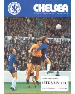 Chelsea v Leeds United official programme 18/01/1975