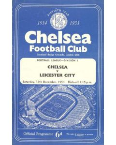 Chelsea v Leicester City official programme 18/12/1954