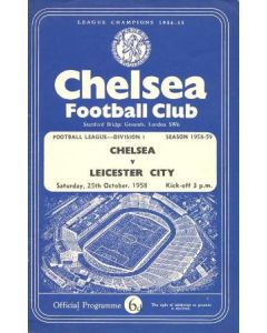 Chelsea v Leicester City official programme 25/10/1958