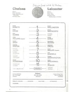 Chelsea v Leicester City official teamsheet