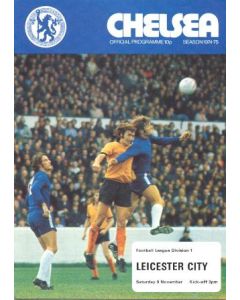 Chelsea v Leicester City official programme 09/11/1974