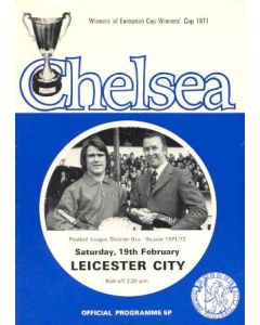 Chelsea v Leicester City official programme 19/02/1972