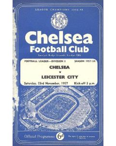 Chelsea v Leicester City official programme 23/11/1957