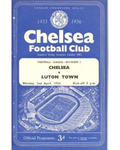 Chelsea v Luton Town official programme 02/04/1956