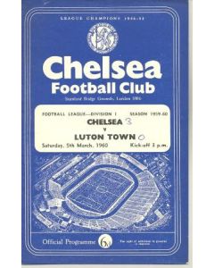 Chelsea v Luton Town official programme 05/03/1960
